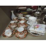 A selection of vintage ceramics including Royal Albert espresso cups and saucers