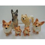 A selection of vintage dog figures and figurines by Sylvac