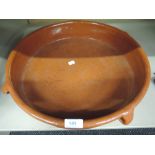 A large earthern ware salt glazed dish or bowl in a Greek style