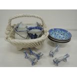 A selection of vintage ceramics including oriental style bowls
