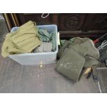 A selection of fishing and tackle related items including Daina waders etc