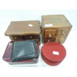 A selection of trinket or jewellery miniature drawers and containers