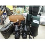 A selection of binoculars including Luger ZV 10-30x50, Octra 8 x 30