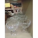 Ten sundae glasses of traditional design