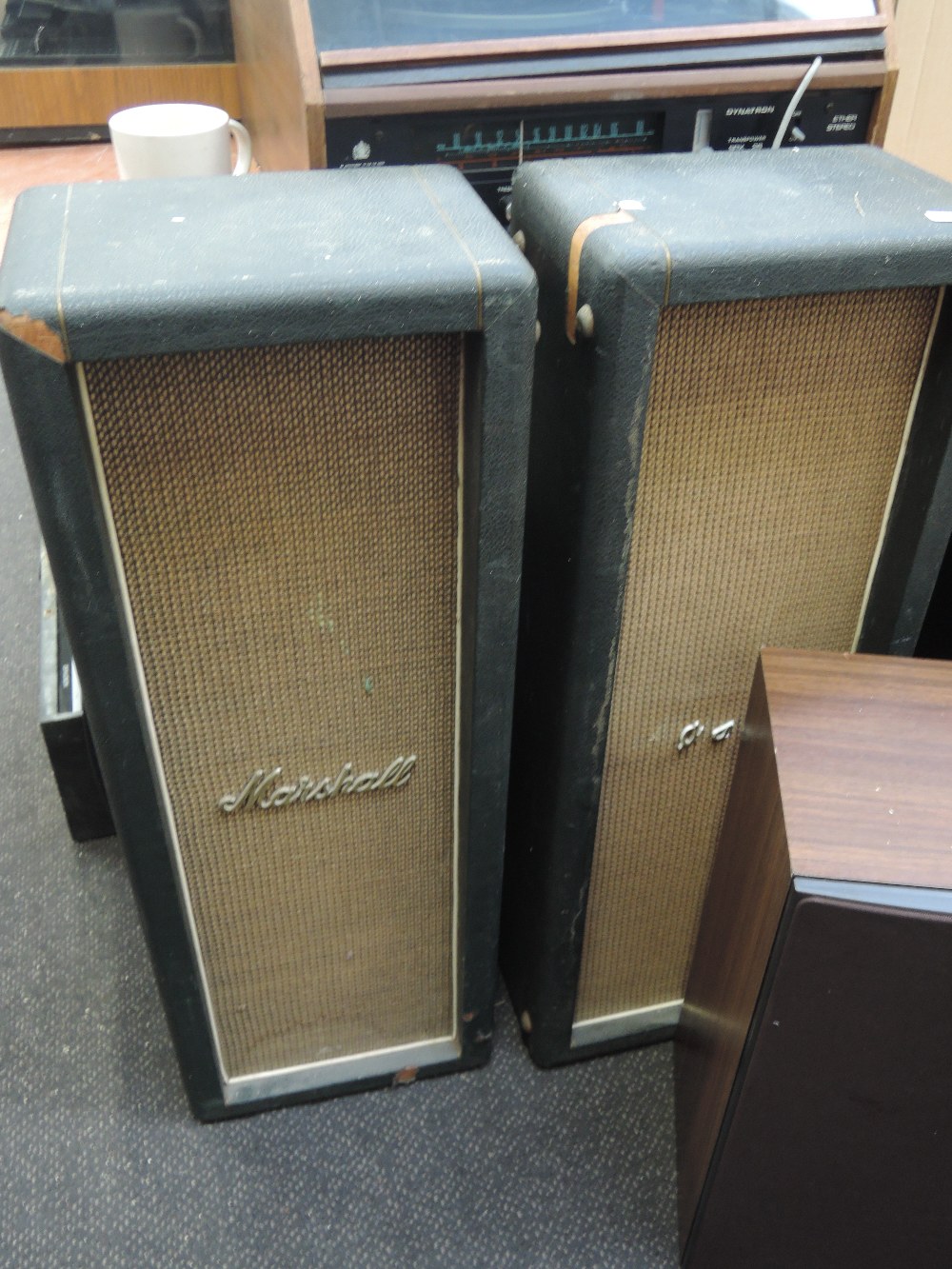 A pair of vintage Marshall column speakers