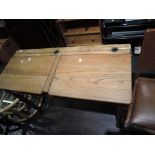 A vintage oak school desk