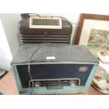 Two vintage radios including a bakelite Bush serial number 62-s960b and a Pye Caprice