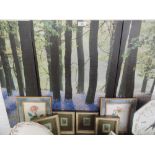 A triptych set of canvas woodland scene