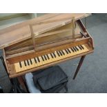 A vintage mahogany cased Arnold Dometsch 'portable 4 octave spinet', numbered 741