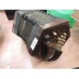 A late 19th Century mahogany32 button Lachenal concertina, serial number 36048