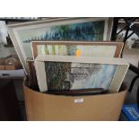 A selection of vintage prints and frames