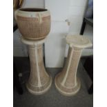 Two deco style Bretby jardenieres bases and one Bretby pot