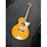 A Washburn EA 18 An electro acoustic guitar, in quilted maple, in Westfield hard case