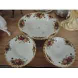 A Royal Albert Old Country Roses dessert set