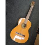 A vintage classical spanish style guitar, labelled Kimbara for FCN London, Model 23/T