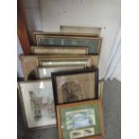 A large selection of framed pictures and prints