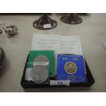 A small collection of commemorative coins