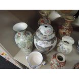 A selection of vintage ceramic vases and large ginger jar