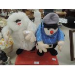 A pair of vintage Gonk cuddly toys and 12 inch record