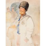 LEONARD WINTEROWSKI (1886-1927) COSSACK watercolour signed, inscribed and dated indistinctly l.r.