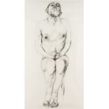 •Paul McPhail (b. 1966) Seated Man charcoal 151cm by 84cm; 59 ¼ in by 33 in