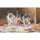 ATTRIBUTED TO ARTHUR WARDLE (1864-1949) MISCHIEF signed u.l.: Arthur Wardle watercolour and