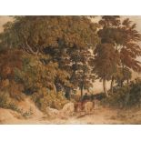 Robert Hills, O.W.S. (1769-1844) Cattle-droving on a country lane watercolour over pen and ink 46 cm
