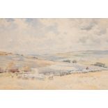 HAROLD SWANWICK, R.I. (1866-1929) SHEEPFOLD ON THE SOUTH DOWNS signed l.l.: Harold Swanwick