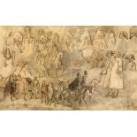 Constantin Guys (1802-1892) A sheet of studies from the Crimean WarNumbered l.l.: 109Wash over pen