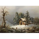 JAN MORGHEN (FL. MID 19TH CENTURY) WINTER LANDSCAPE signed l.l.: J. Morghen, oil on canvas 48cm by