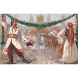 ATTRIBUTED TO LEONARD B. EICHHORN (b. 1872) POLISH FESTIVAL IN LVOV signed l.r.: Eichhorn oil on