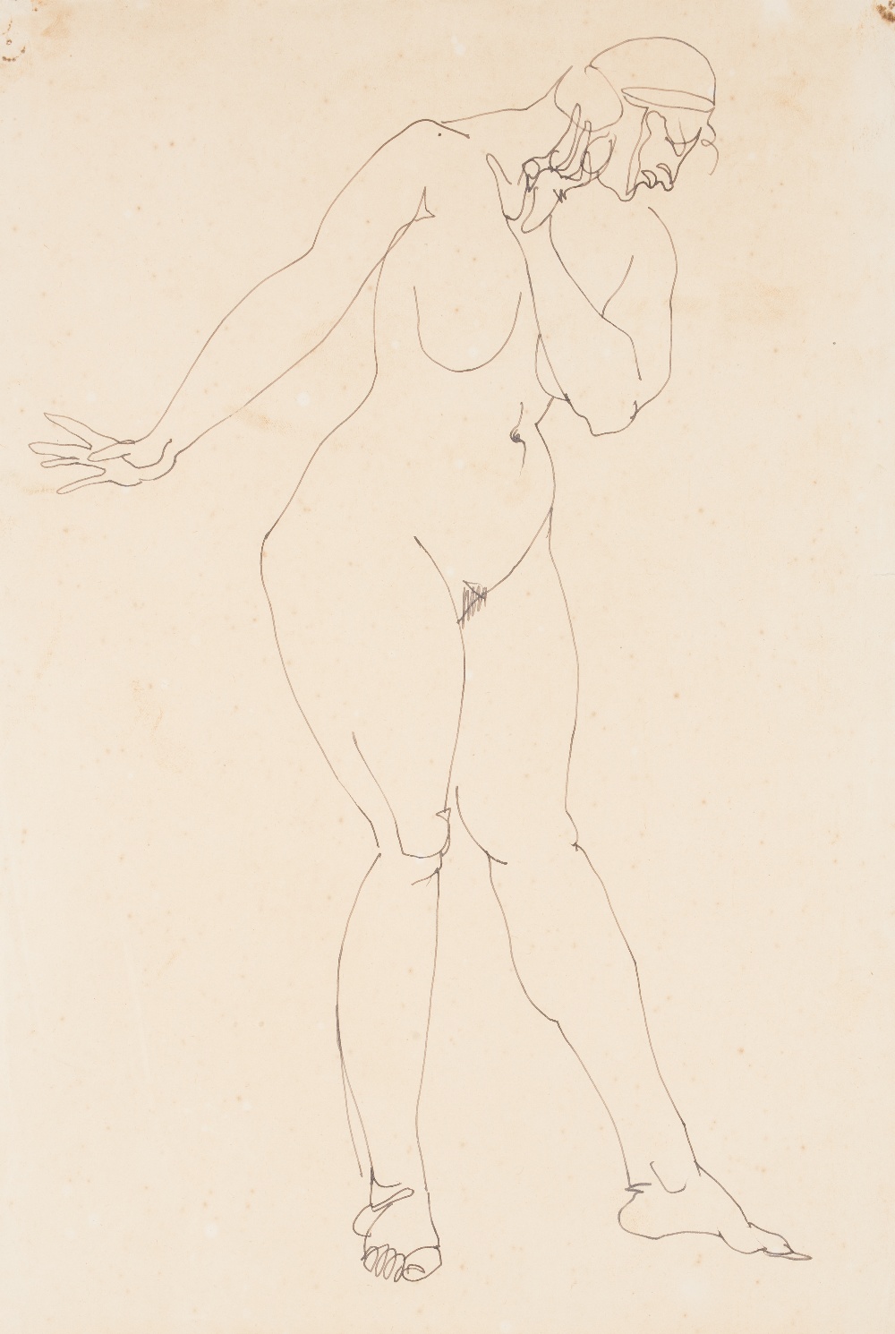 Henri Gaudier-Brzeska (1891-1915) Standing Nude pen and black ink 37 cm by 25 cm; 14 ½ in by 10