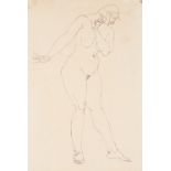 Henri Gaudier-Brzeska (1891-1915) Standing Nude pen and black ink 37 cm by 25 cm; 14 ½ in by 10