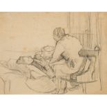 •Claude Rogers (1907-1979) Hospital Scene pencil 19.5 cm by 25.5 cm; 7 ¾ in by 10 in