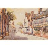 •Cyril Power, RBA (1872-1951) Guildhall Street, Bury St Edmunds watercolour 18 cm by 26.5 cm; 7 in