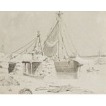 Edward Swinburne (1765-1847) Portland Harbour inscribed with title verso pencil and pen and ink