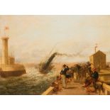 ATTRIBUTED TO WILLIAM COLLINS R.A. (1788-1847) HARBOUR SCENE oil on panel bears signature and date