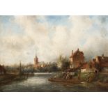 Charles Leickert (1816-1907) Dutch river landscape signed l.r.: C.H. Leickert oil on panel