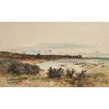 Keeley Halswelle, A.R.S.A. (1831-1891) An estuary landscape oil on canvas 25 cm by 40 cm; 10 in by