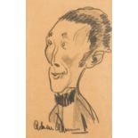 •Adrian Allinson (1890-1959) Self portrait signed l.l,: Adrian Allinson black crayon 33 cm by 20 cm;