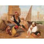 FOLLOWER OF RICHARD PARKES BONINGTON (1802-1828) VENETIAN SCENE oil on board 9.5cm by 12cm; 3 ¾ in