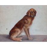 H.R. MILLAIS (EARLY 20TH CENTURY) SITTING DOG signed and dated l.r.: H.R. Millais/1922 oil on