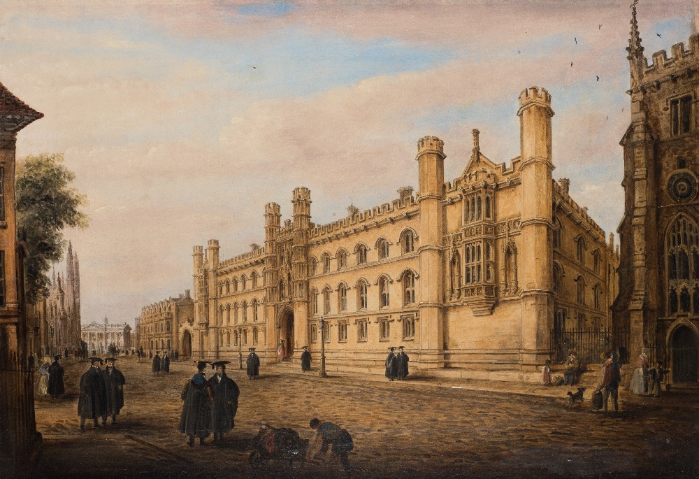 RICHARD BANKES HARRADEN (1778-1862) VIEW OF KINGS PARADE, CAMBRIDGE, WITH CORPUS CHRISTI COLLEGE