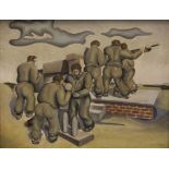 CIRCLE OF WILLIAM ROBERTS, R.A. (1895-1980) THE ARTILLERY MEN monogrammed and dated l.r.: PC /44 oil