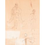 *GEORGE DU MAURIER (1834-1896) A GROUP OF THREE DRAWINGS including: "Le Mort de Malin", "Ten years