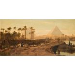 *FREDERICK GOODALL, R.A. (1822-1904) ON THE NILE signed with monogram and dated l.l: 1873 oil on