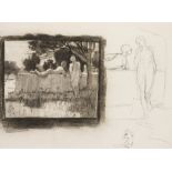 *ALEXANDER MANN, R.O.I. (1853-1908) STUDY OF AN ARCADIAN SCENE to be sold with another drawing by