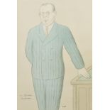 AFTER MAX BEERBOHM (1872-1956) A SET OF SIX PRINTS, FIVE CARICATURES AND A LETTER reproduction