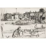 JAMES ABBOTT MCNEILL WHISTLER (1834-1903) BLACK LION WHARF etching with drypoint 1859, on laid