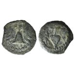 Judaea, Herod Archelaus (4 BCE - 6 CE). Æ Prutah (16mm, 2.24g, 11h). Jerusalem. Grape bunch on